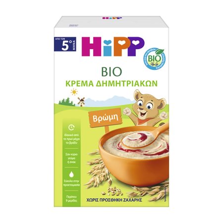 HIPP Κρέμα Δημητριακών με Βρώμη Βιολογική Χωρίς προσθήκη ζάχαρης 200g