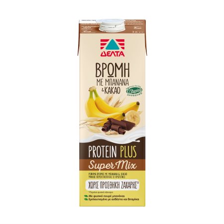 ΔΕΛΤΑ Protein Plus Ρόφημα Βρώμης Super Mix με Μπανάνα & Κακάο Vegan Χωρίς προσθήκη ζάχαρης 1lt