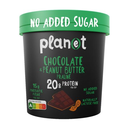 PLAN(E)T Protein Παγωτό Chocolate & Peanut Butter Praline Vegan Χωρίς λακτόζη Χωρίς προσθήκη ζάχαρης 250g (420ml)