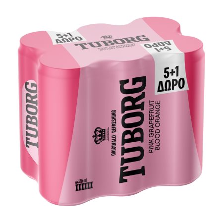 TUBORG Mixer Pink Grapefruit & Σαγκουίνι 5x330ml +1 Δώρο