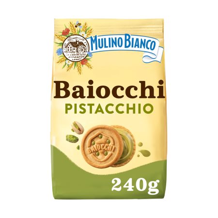 MULINO BIANCO Μπισκότα Γεμιστά Baiocchi με Κρέμα Φιστικού 240g