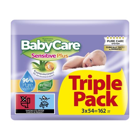 BABYCARE Sensitive Plus Μωρομάντιλα 3x54τεμ 