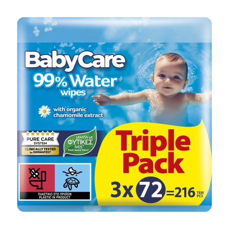 BABYCARE 99% Water Μωρομάντιλα 3x72τεμ