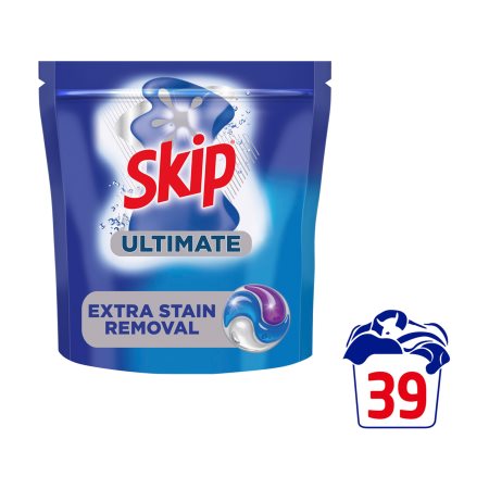 SKIP Ultimate Απορρυπαντικό Πλυντηρίου Ρούχων Extra Stain Removal 39 κάψουλες