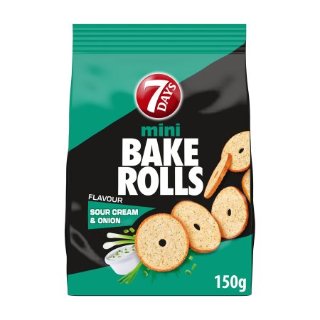 7DAYS Mini Bake Rolls με γεύση Sour Cream & Κρεμμύδι 150g