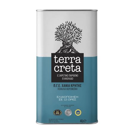 TERRA CRETA Εξαιρετικό Παρθένο Ελαιόλαδο Π.Γ.Ε. Χανιά 4lt