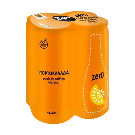 ΕΨΑ Light Αναψυκτικό Πορτοκαλάδα με Ανθρακικό με Στέβια Χωρίς ζάχαρη 4x330ml