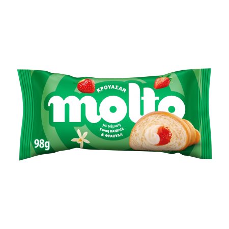 MOLTO Κρουασάν με γέμιση γεύση Βανίλια & Φράουλα 98g 