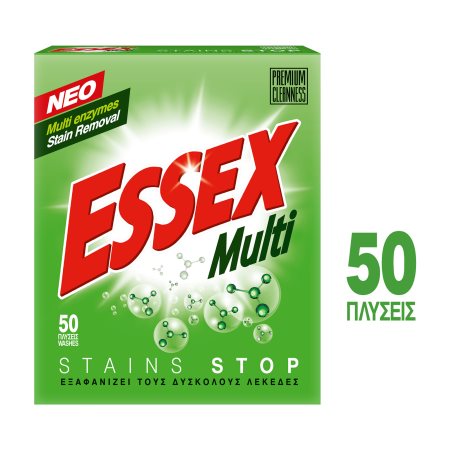 ESSEX Multi Απορρυπαντικό Πλυντηρίου Ρούχων Σκόνη 50 πλύσεις