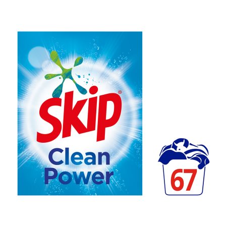 SKIP Απορρυπαντικό Πλυντηρίου Ρούχων Σκόνη Clean Power 67 πλύσεις