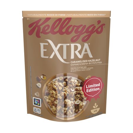 KELLOGG'S Extra Τραγανές Μπουκιές Βρόμης με Καραμελωμένα Φουντούκια 375gr