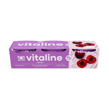 ΔΕΛΤΑ Vitaline Επιδόρπιο Γιαουρτιού Κεράσι Χωρίς προσθήκη ζάχαρης 3x180g