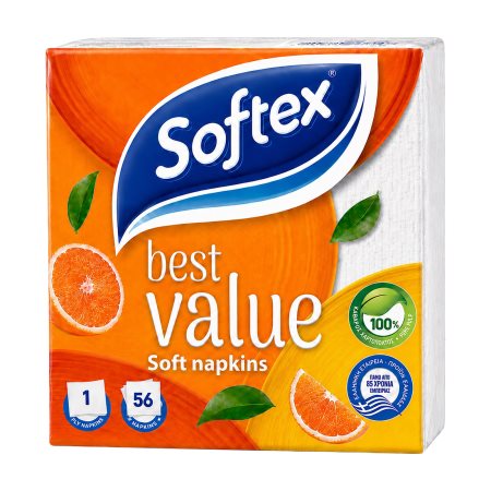 SOFTEX Soft Χαρτοπετσέτες Λευκές 56τεμ 85,7g