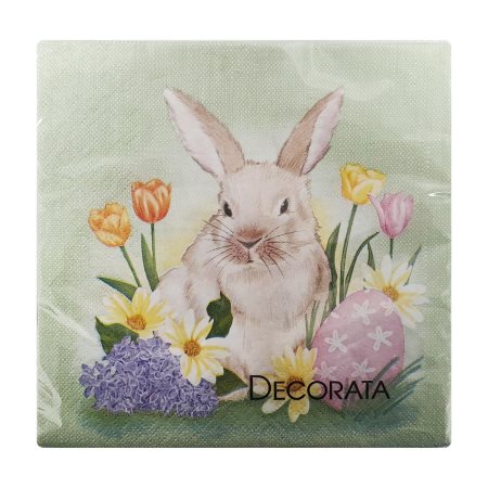 DECORATA Χαρτοπετσέτες Πασχαλινές Λαγός 33X33cm 20τεμ 85g