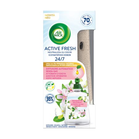 AIRWICK Active Fresh Αρωματικό Χώρου  Δροσερό Λευκό Γιασεμί Συσκευή & Ανταλλακτικό 228ml