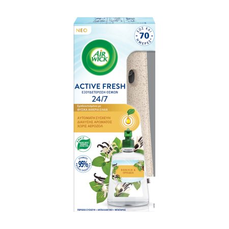 AIRWICK Active Fresh Αρωματικό Χώρου Βανίλια & Ορχιδέα Συσκευή & Ανταλλακτικό 228ml