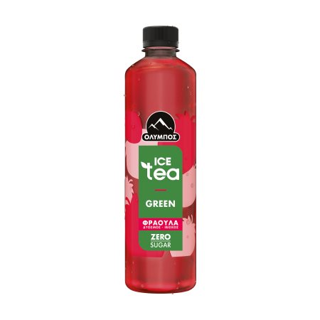 ΟΛΥΜΠΟΣ Ice Tea Green Φράουλα Δυόσμος Ιβίσκος Χωρίς ζάχαρη 500ml