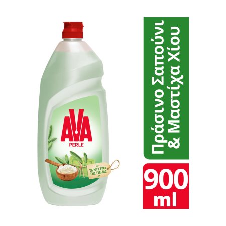 AVA Perle Απορρυπαντικό Πιάτων Υγρό με Πράσινο Σαπούνι & Μαστίχα Χίου 900ml