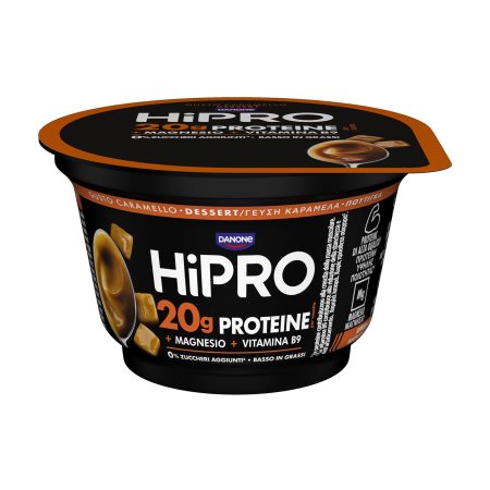 DANONE HiPro Protein Πουτίγκα με γεύση Καραμέλα Χωρίς γλουτένη Χωρίς προσθήκη ζάχαρης 200g