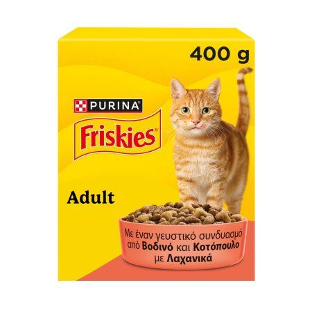 FRISKIES Adult Ξηρά Τροφή Γάτας με Βοδινό Κοτόπουλο και Λαχανικά 400g
