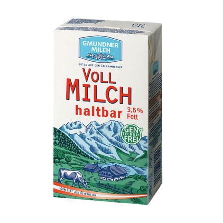 GMUNDNER MILCH Γάλα Υψηλής Παστερίωσης Πλήρες 3,5% Λιπαρά 1lt