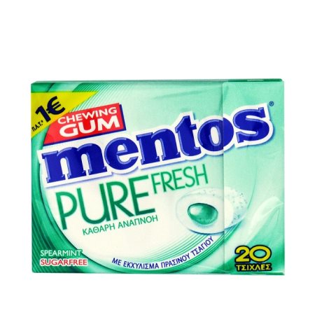 MENTOS Pure Fresh Τσίχλες Δυόσμος Χωρίς ζάχαρη 20τεμ 30gr