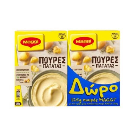 MAGGI Πουρές Πατάτας Χωρίς γλουτένη 250g +125g Δώρο