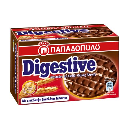 ΠΑΠΑΔΟΠΟΥΛΟΥ Digestive Μπισκότα με Επικάλυψη Σοκολάτα Γάλακτος 200gr