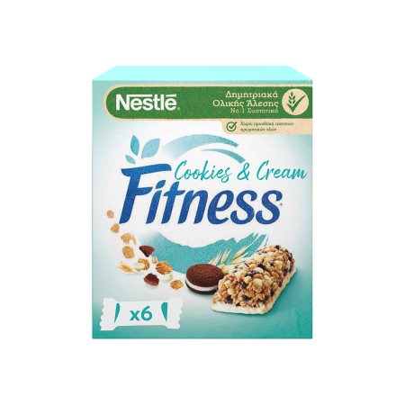 NESTLE Fitness Μπάρες Δημητριακών Cookies & Cream 6x23,5gr
