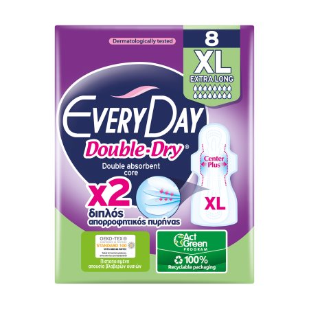 EVERYDAY Double Dry Σερβιέτες Ultra Plus Extra Long 8τεμ