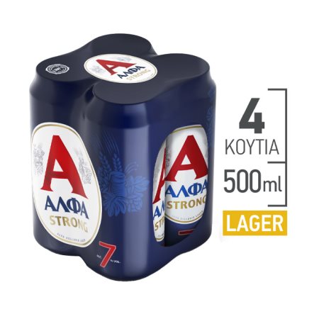 ΑΛΦΑ Strong Μπίρα Lager 4x500ml
