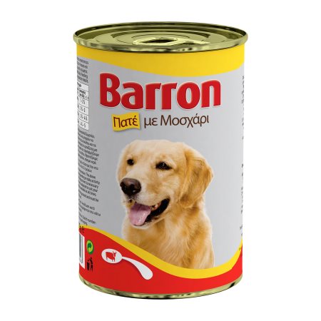 BARRON Υγρή Τροφή Σκύλου Μοσχάρι Πατέ 400gr