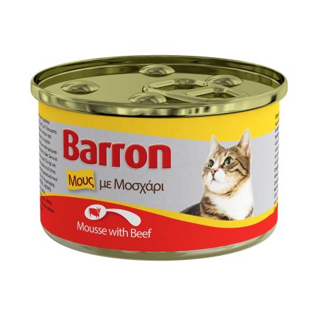 BARRON Υγρή Τροφή Γάτας Μοσχάρι Μους 85gr