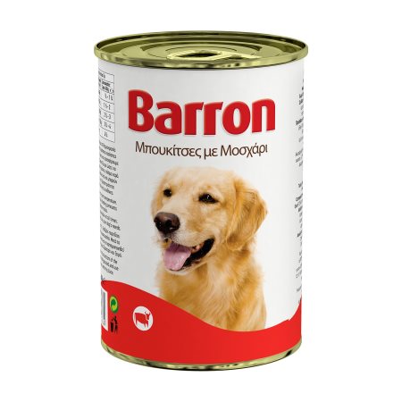 BARRON Υγρή Τροφή Σκύλου Μοσχάρι Μπουκιές 400gr