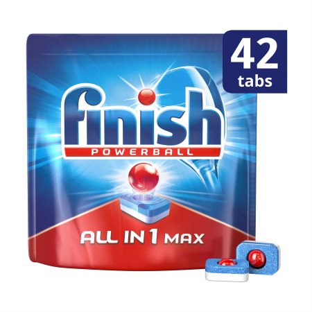 FINISH All In 1 Max Απορρυπαντικό Πλυντηρίου Πιάτων Ταμπλέτες Κανονικό 42τεμ 672gr
