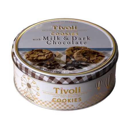 TIVOLI Cookies Μπισκότα με Σοκολάτα Υγείας & Γάλακτος 150g