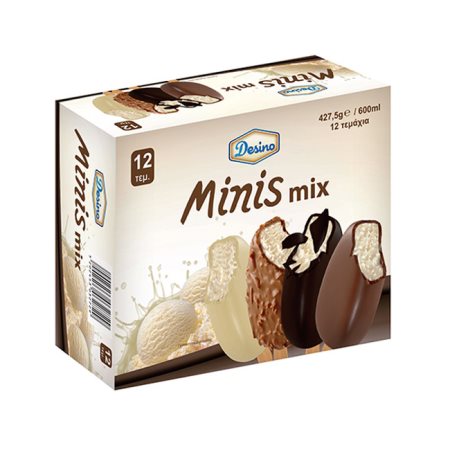 DESINO Minis Mix Παγωτό Ξυλάκι 12τεμ 428gr (600ml)