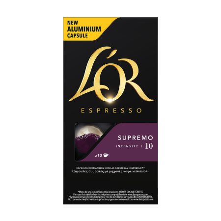 L'OR Καφές Espresso Supremo σε Kάψουλες συμβατές με μηχανή Nespresso 10x5,2gr