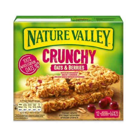 NATURE VALLEY Crunchy Μπάρες Δημητριακών με Βρώμη & Κράνμπερις 6x42gr
