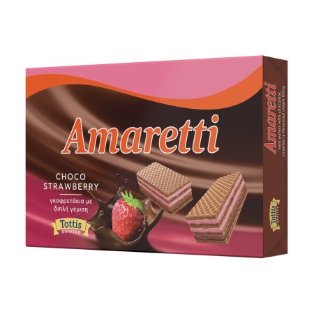 AMARETTI Γκοφρετάκια Choco Strawberry 68g