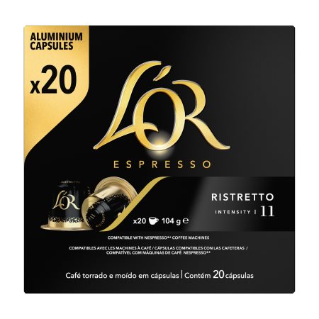 L'OR Καφές Espresso Ristretto σε Κάψουλες συμβατές με μηχανή Nespresso 20x5,2gr