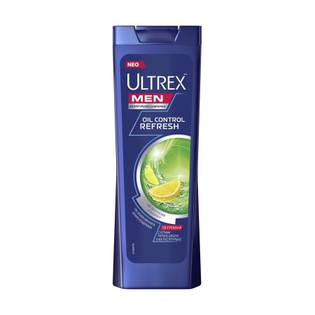 ULTREX Men Σαμπουάν Αντιπιτυριδικό Oil Control Refresh για Λιπαρά Μαλλιά & Λιπαρή Επιδερμίδα 360ml
