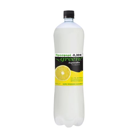 GREEN Αναψυκτικό Λεμονάδα Χωρίς προσθήκη ζάχαρης 1,5lt 