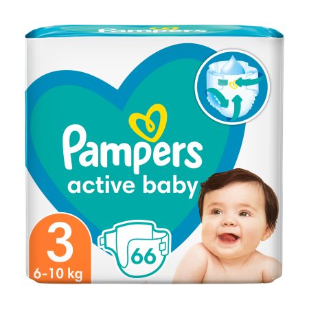 PAMPERS Active Baby Πάνες Νο3 6-10kg 66τεμ