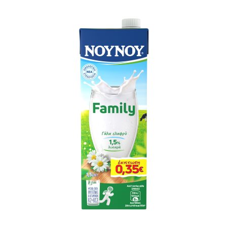 ΝΟΥΝΟΥ Family Γάλα Υψηλής Παστερίωσης Ελαφρύ 1,5lt