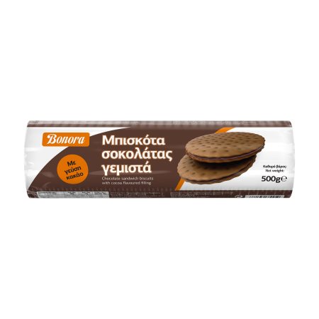 BONORA Μπισκότα Σοκολάτας Γεμιστά με Κακάο 500gr