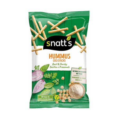 SNATT'S Σνακ Hummus Sticks με Βασιλικό & Μαϊντανό Χωρίς γλουτένη 85gr