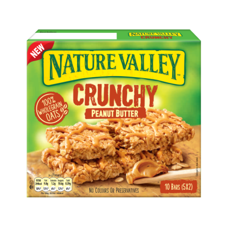 NATURE VALLEY Crunchy Μπάρες Δημητριακών με Φιστικοβούτυρο 5x42gr