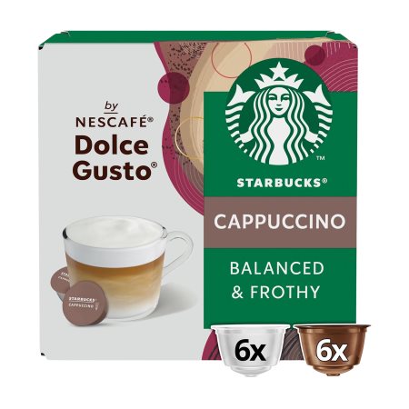 STARBUCKS Καφές Cappuccino σε Κάψουλες συμβατές με μηχανή Dolce Gusto 6x5,5gr +6x14,5gr