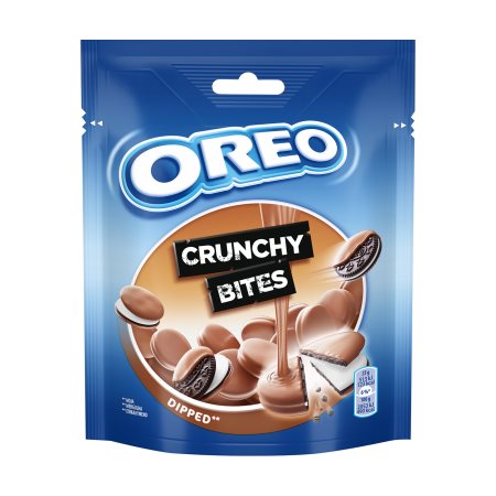 OREO Crunchy Bites Μπισκότα Γεμιστά με Κρέμα Βανίλια & Επικάλυψη Σοκολάτας 110gr